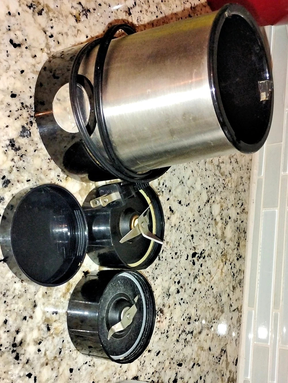 BELLA Rocket Blender Base with Blade Attachments - Silver & Black